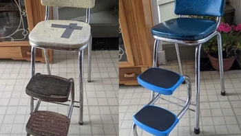 “Saya merestorasi sebuah bangku tangga dari tahun 1950-an.” Foto: Boredpanda