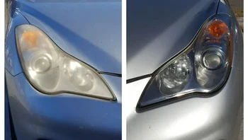 “Suamiku memperbaiki lampu depan kami yang sudah keruh dengan kaus kaki tua dan semprotan anti serangga.” Foto: Boredpanda