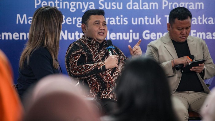 Tim Pakar Bidang Kepakaran Susu, Badan Gizi Nasional, Prof Epi Taufik, di acara detikcom Leaders Forum, Habitat Jakarta, Selasa (24/12/2024).