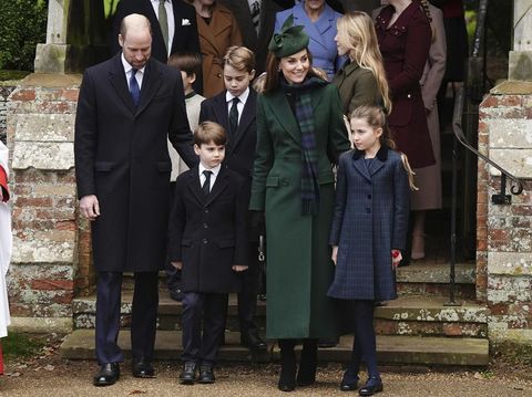 Kate, Princess of Wales with her eldest son Prince George leave after attending the Christmas day service at St Mary Magdalene Church in Sandringham in Norfolk, England, Wednesday, Dec. 25, 2024. (AP Photo/Jon Super)