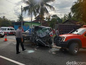 Adu Banteng Pikap Vs Truk di Wates Kulon Progo, Ada Korban Sempat Terjepit