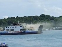Kapal Roro Terbakar Saat Bersandar di Telaga Punggur Batam