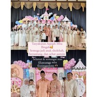 Acara akikah Bebingah tampak ramai dihadiri anggota keluarga dan kerabat dekat Kaesang dan Erina. Para tamu tersebut juga hadir kompak mengenakan busana berwarna putih. Foto: Instagram