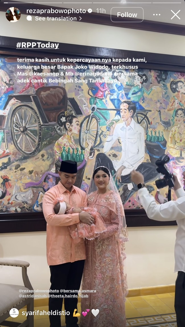 Tepat pada Rabu (25/12/2024) Kaesang dan Erina Gudono menggelar akikah untuk putri pertama mereka, Bebingah Sang Tansahayu. Acara tersebut digelar bertepatan dengan hari ulang tahun Kaesang. Foto: Instagram