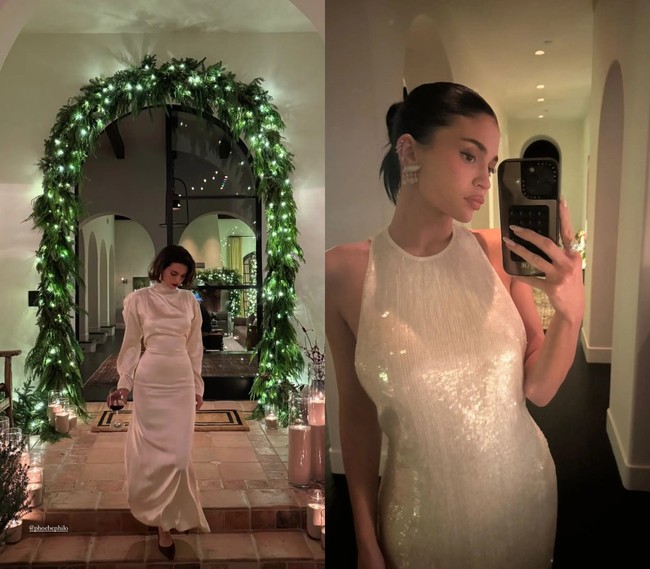 Kakak adik Kendall dan Kylie Jenner bergaya white christmas untuk Natal 2024. Keduanya kompak memakai gaun putih saat perayaan Natal. Foto: Dok. Instagram