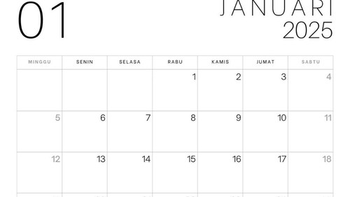 Kalender Januari 2025