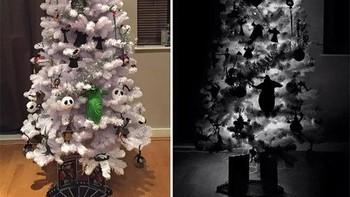 Ngeri tapi keren, pohon Natal ini berhiaskan boneka tengkorak. (Foto: boredpanda)
