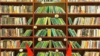 Punya koleksi puluhan buku? Bisa nih coba dibentuk pohon Natal. (Foto: boredpanda)