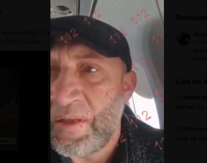 Viral video penumpang selamat dari kecelakaan pesawat Azerbaijan Airlines