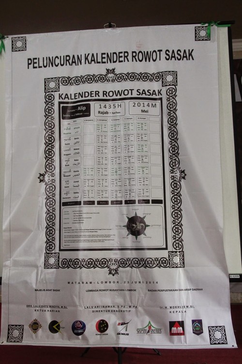 Kalender Rowot Sasak, Lombok. (Dok. agenbudaya.blogspot.com)