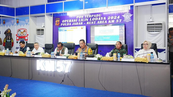 Kapolri Jenderal Listyo Sigit Prabowo dalam rapat koordinasi perihal mudik Natal 2024 dan Tahun Baru 2025 di Pos Terpadu Operasi Lilin Lodaya 2024 di Rest Area Km 57 Tol Jakarta-Cikampek (dok. ist)