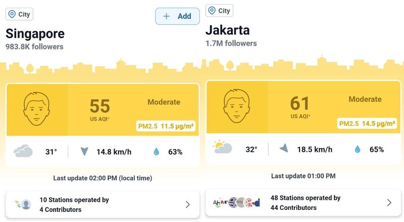 Kualitas udara Jakarta vs Singapura.