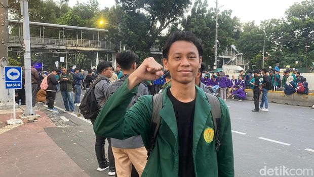 Mahasiswa tolak PPN 12 persen. (Joakhim Tharob/detikcom)