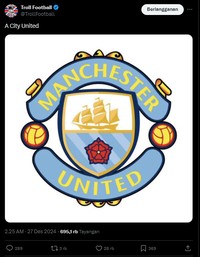 Manchester United kalah dari Woves dengan skor akhir 0-2. Netizen meminta supaya tim berjuluk Setan Merah merger dengan Manchester City.