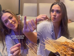 Cicip Sate Asin Pedas, Raisa Kaget dapat Daging Super Tipis