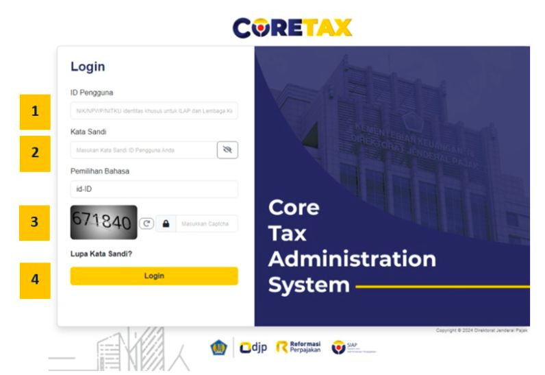 Tampilan laman landas Coretax DJP. (Dok. pajak.go.id)