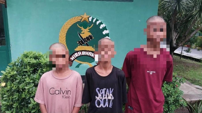Tiga anak di Kabupaten Dompu, Nusa Tenggara Barat (NTB), diamankan lantaran mengonsumsi narkoba jenis sabu-sabu. (Foto: Kodim 1614 Dompu)