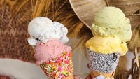 Di Kuta, kamu bisa jajan di ICELAB, Culinary Eden yang ada di Jalan Pantai Kuta No.36. Harganya mulai dari Rp 30 ribu untuk 1 scoop. Rasanya ada Vanilla, Mangga, Passionfruit, Salted Caramel, hingga Oreo, Foto: Hutao