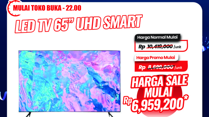 Transmart Full Day Sale kembali hadir Minggu, 29 Desember 2024. Berbagai promosi menarik hadir untuk para pelanggan setia Transmart, yang mana salah satunya ialah TV LED.