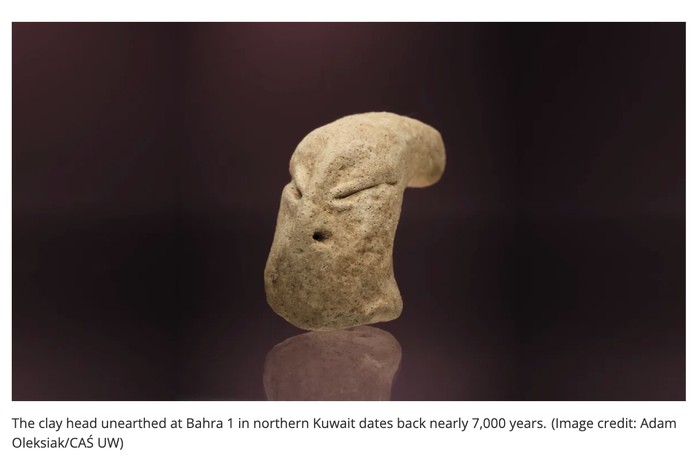 Patung kepala mirip alien berusia 7.000 tahun ditemukan di Kuwait