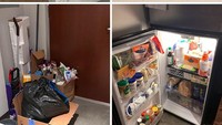 Tinggal dengan orang lain di asrama, netizen ini mengaku dibuat trauma dengan aksinya. Sampah makanan yang dikumpulkan dalam satu kantong, tak pernah dibuang sampai cairannya busuknya mengalir ke mana-mana. Foto: Bored Panda