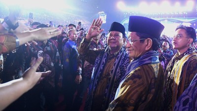 Potret Prabowo Hadiri Perayaan Natal Nasional 2024 di Indonesia Arena