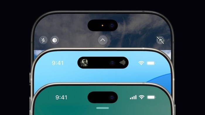 Render iPhone 17 Pro dengan Dynamic Island lebih kecil