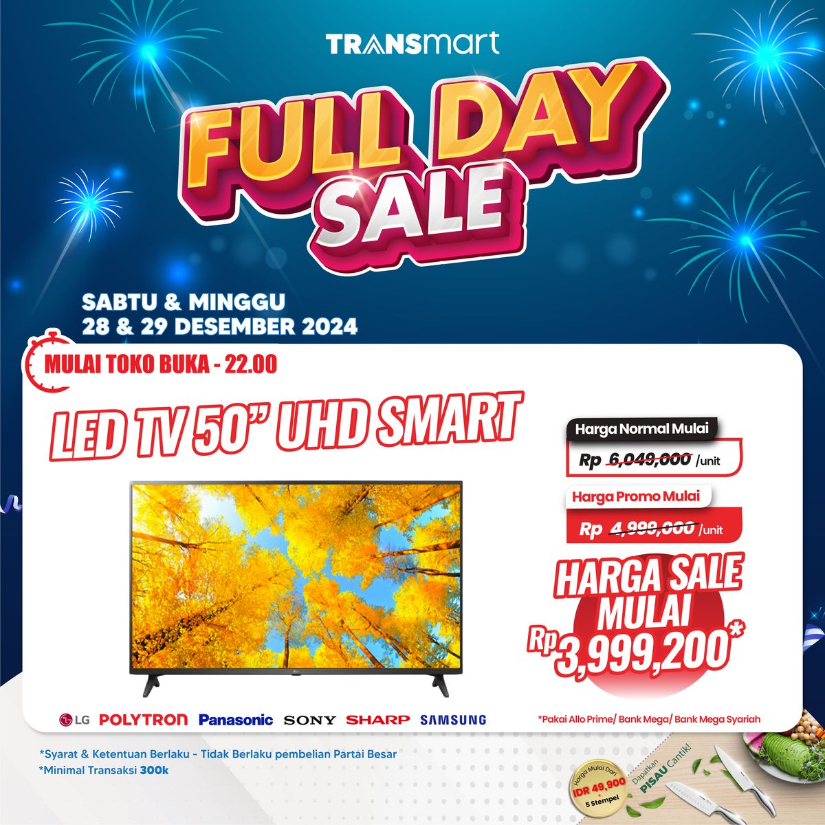 TV LED Diskon hingga Rp 3 Jutaan, Spesial di Transmart Full Day Sale