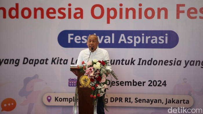 Momen Pembukaan Festival Badan Aspirasi DPR Wakil Ketua DPR Saan Mustopa membuka Festival Aspirasi dalam rangka meningkatkan partisipasi publik di Gedung Nusantara II DPR, Minggu (29/12/2024).