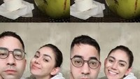 Thalita dan kekasih juga pernah memamerkan momen mereka saat menikmati kelapa muda. Momen ini waktu mereka berlibur ke Gianyar Bali beberapa waktu lalu. Foto: Instagram @thalitalatief