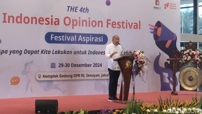 Wakil Ketua DPR Saan Mustopa membuka Festival Aspirasi dalam rangka meningkatkan partisipasi publik di Gedung Nusantara II DPR (Dwi R/detikcom)
