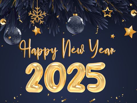 Kartu ucapan Tahun Baru 2025.