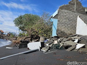 Abrasi Parah, Rumah Warga di Monggalan Klungkung Hilang Ditelan Lautan