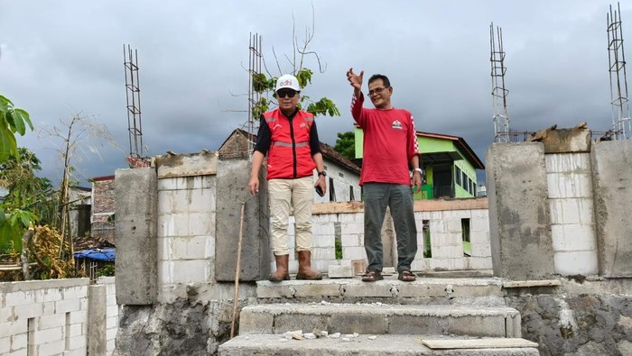 Penampakan terbaru proses pembangunan makam relokasi Kyai Kromo Ijoyo atau Mbah Celeng di Ketingan, Mlati, Sleman. Foto diunggah Senin (30/12/2024).