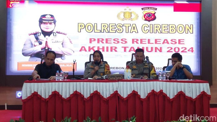 Polresta Cirebon saat menggelar press release akhir tahun