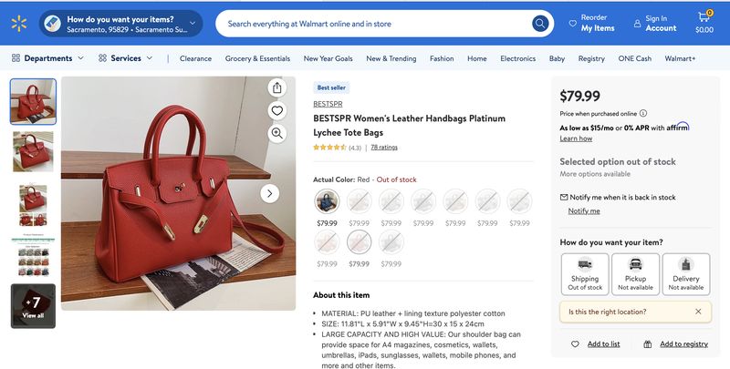 Tas Hermes Birkin KW Versi Walmart