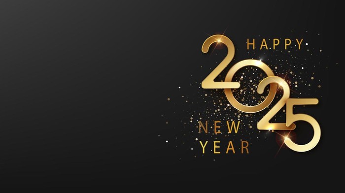 Kartu ucapan Happy New Year 2025.