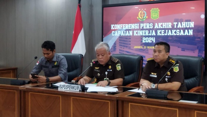 Kejagung gelar konferensi pers capaian kinerja akhir tahun 2024 (Kurniawan/detikcom)