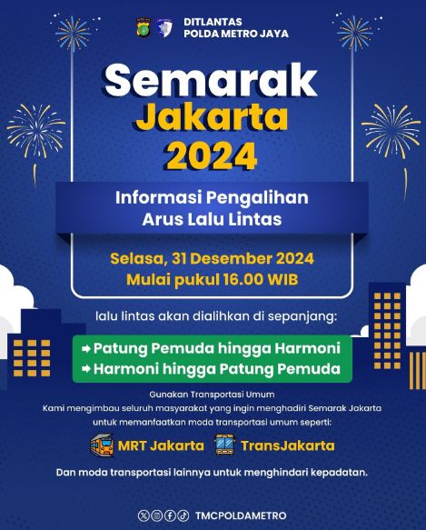 Pengalihan Arus Lalu Lintas. (Dok Instagram/TMC Polda)