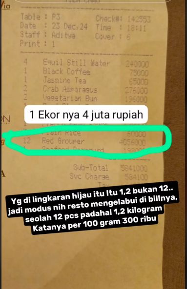 Pengunjung Merasa Dijebak Pesan Ikan Kerapu Rp 4 Juta Per Porsi, Ini Faktanya!