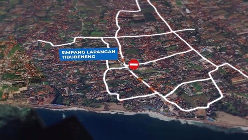 Peta rekayasa arus lalin saat bubaran malam tahun baru 2025 di kawasan Berawa, Kuta Utara, Badung, Bali, Selasa (31/12/2024). (Dok Satlantas Polres Badung)