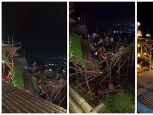 Kafe di Lampung Ambruk Saat Tahun Baru, Pengunjung Panik