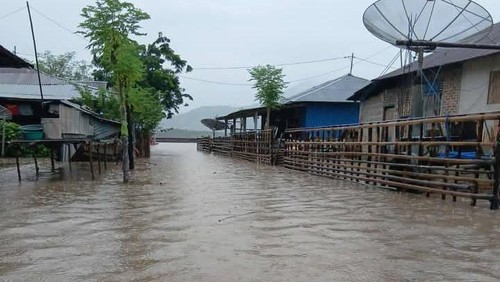 Kondisi banjir di Ende, NTT, Rabu (1/1/2025).