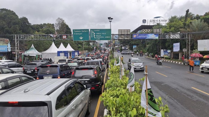 Ribuan kendaraan padati Jalan Raya Puncak Bogor (Solihin/detikcom)