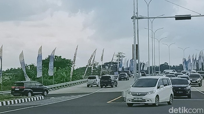 Situasi di exit tol Prambanan, Klaten, Rabu 1 Januari 2025 sore.