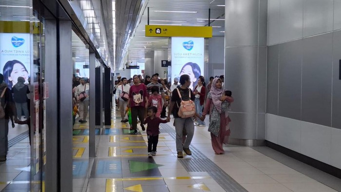 Suasana Stasiun MRT Bundaran HI pada 1 Januari 2025 (Belia/detikcom)