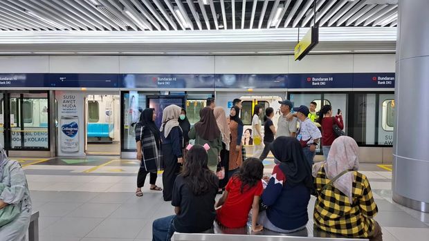 Suasana Stasiun MRT Bundaran HI pada 1 Januari 2025 (Belia/detikcom)