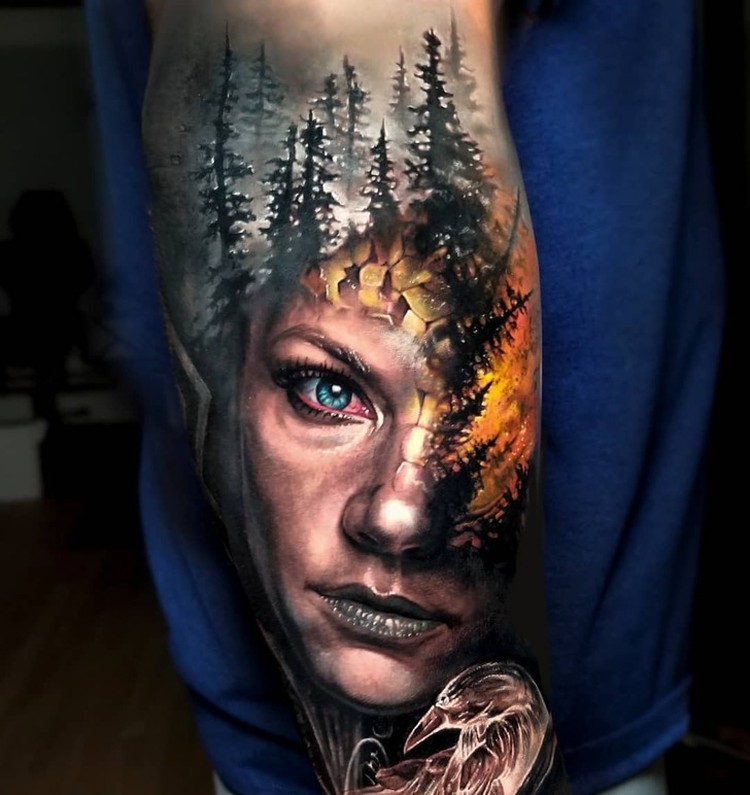 Super Keren! Seni Tato Surealis Tampak Seperti Sungguhan