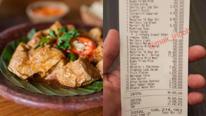 Bikin Kaget! 5 Bon Makanan Ini Jumlah Totalnya Ratusan Juta Rupiah
