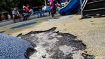 Duh, Fasilitas Playground Alun-alun Pamulang Mulai Rusak